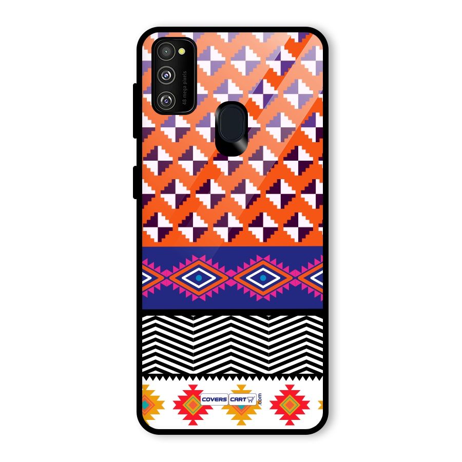 Mixed Pattern Aztec Glass Back Case for Galaxy M30s