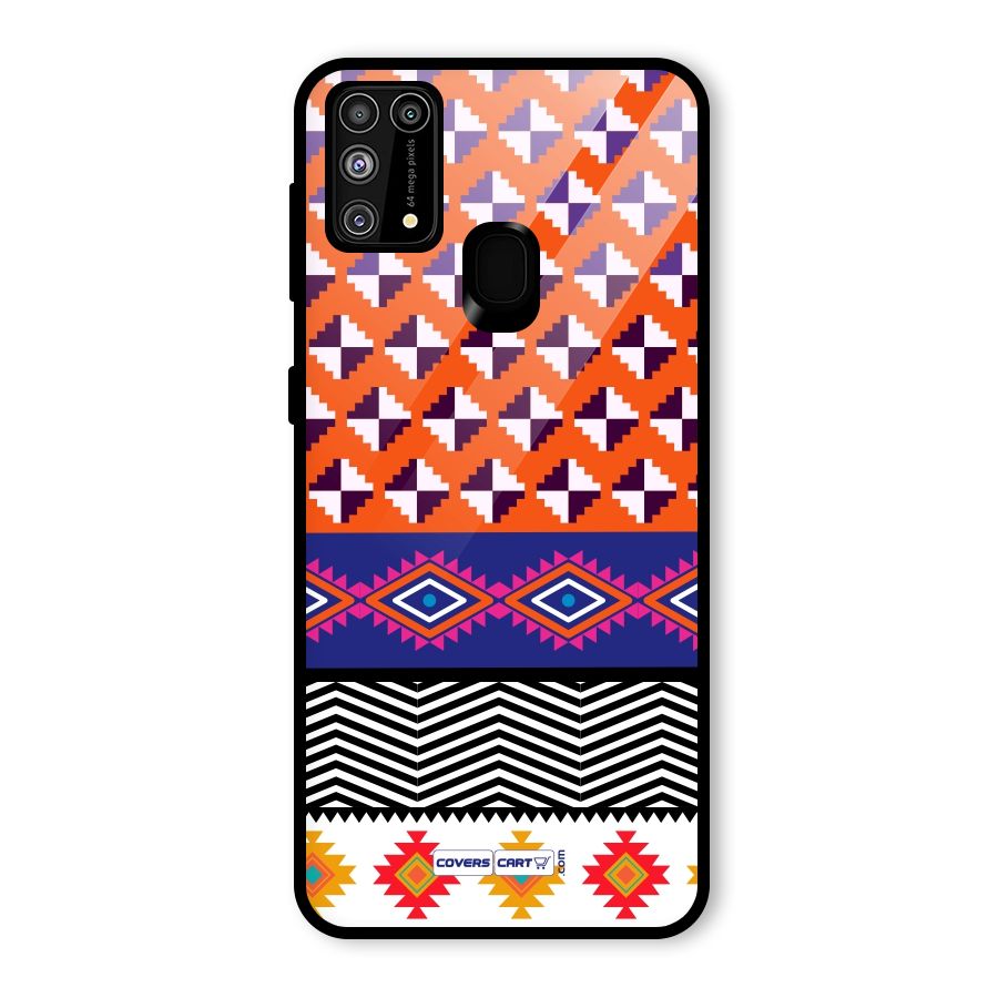 Mixed Pattern Aztec Glass Back Case for Galaxy M31