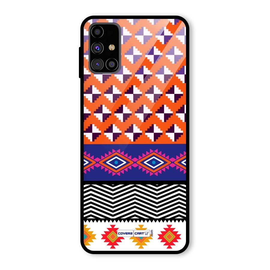 Mixed Pattern Aztec Glass Back Case for Galaxy M31s