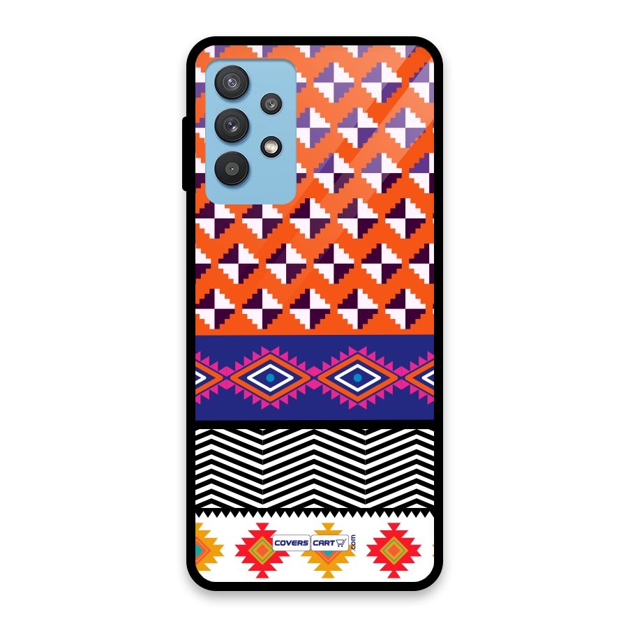 Mixed Pattern Aztec Glass Back Case for Galaxy M32 5G