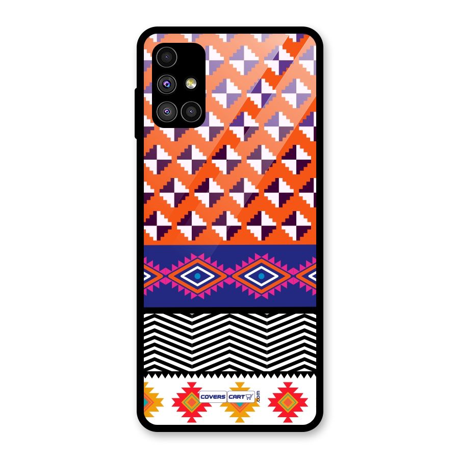 Mixed Pattern Aztec Glass Back Case for Galaxy M51