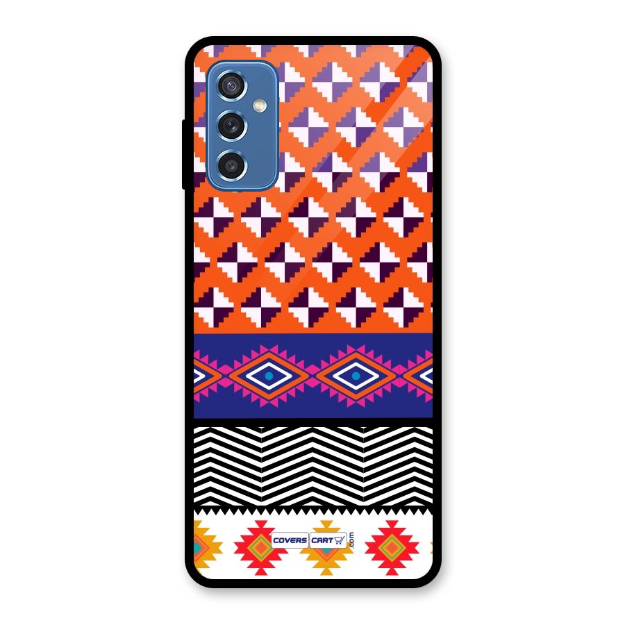 Mixed Pattern Aztec Glass Back Case for Galaxy M52 5G