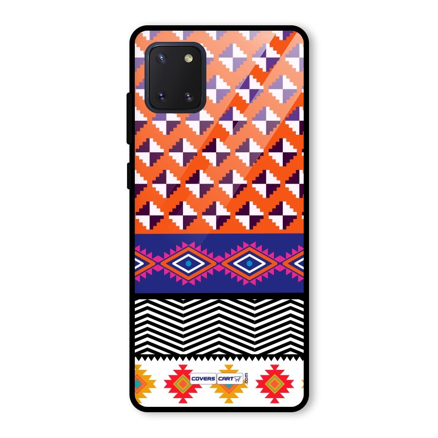 Mixed Pattern Aztec Glass Back Case for Galaxy Note 10 Lite