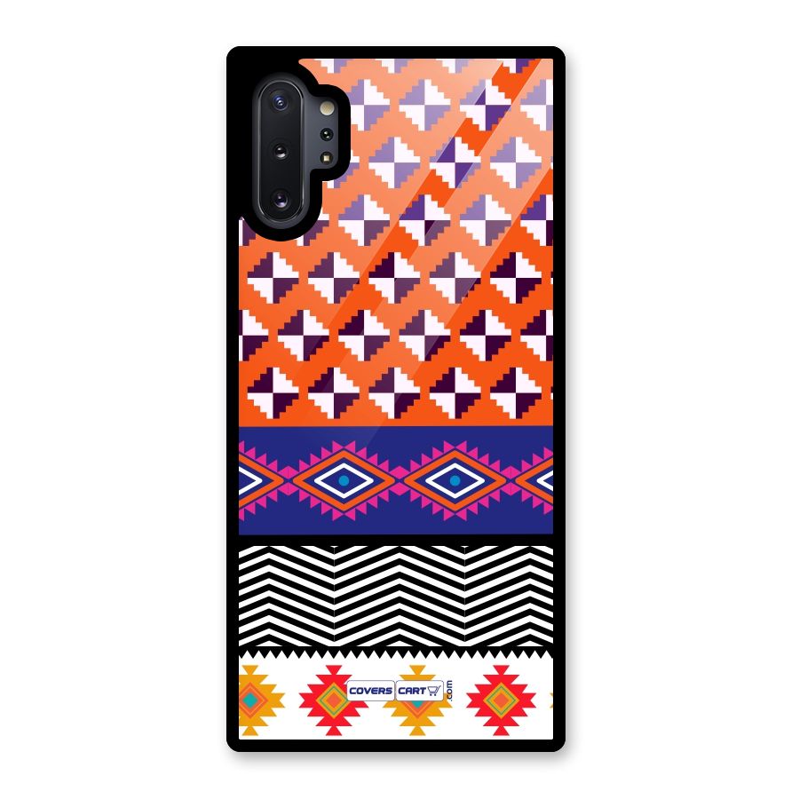 Mixed Pattern Aztec Glass Back Case for Galaxy Note 10 Plus