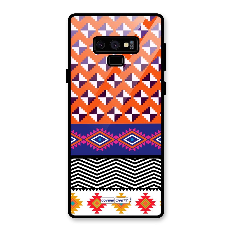 Mixed Pattern Aztec Glass Back Case for Galaxy Note 9