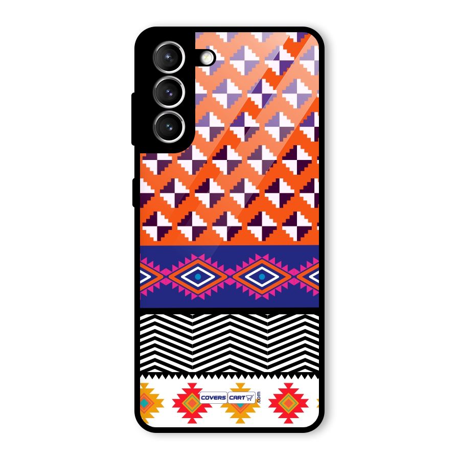 Mixed Pattern Aztec Glass Back Case for Galaxy S21 5G