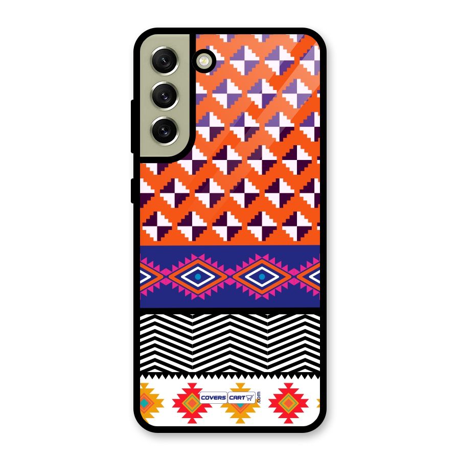 Mixed Pattern Aztec Glass Back Case for Galaxy S21 FE 5G