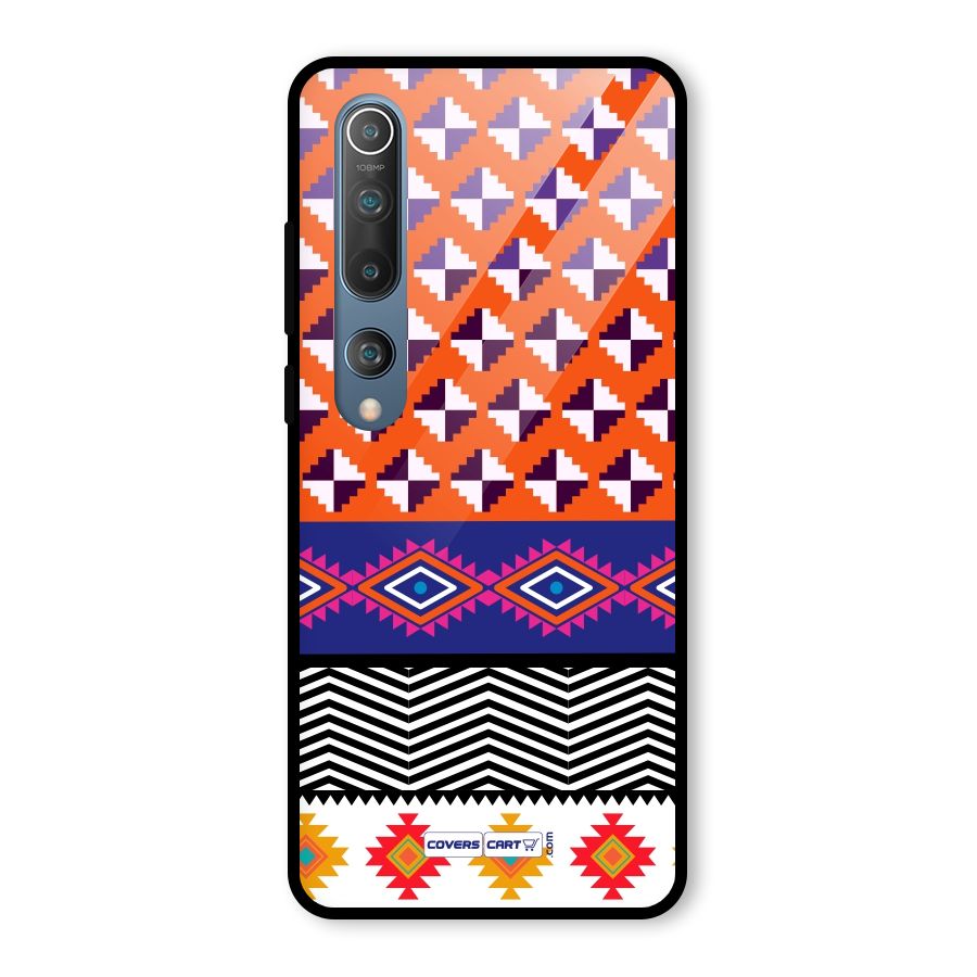 Mixed Pattern Aztec Glass Back Case for Mi 10