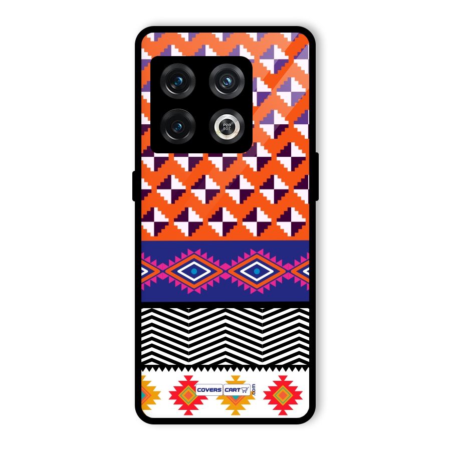 Mixed Pattern Aztec Glass Back Case for OnePlus 10 Pro 5G
