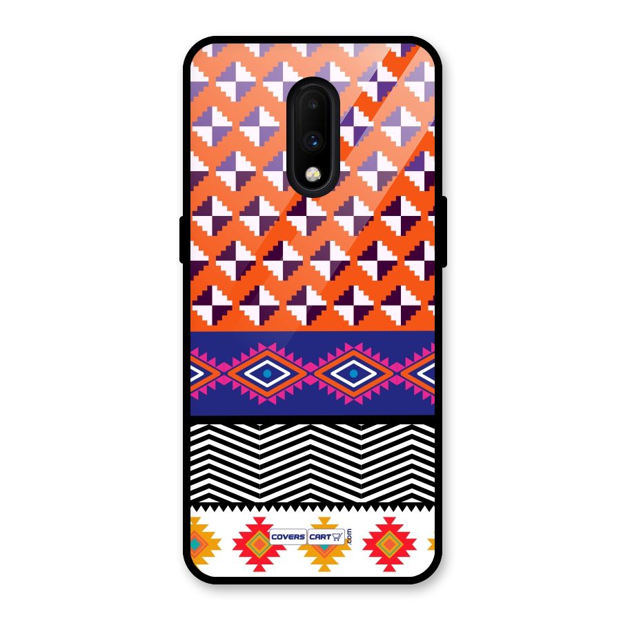 Mixed Pattern Aztec Glass Back Case for OnePlus 7
