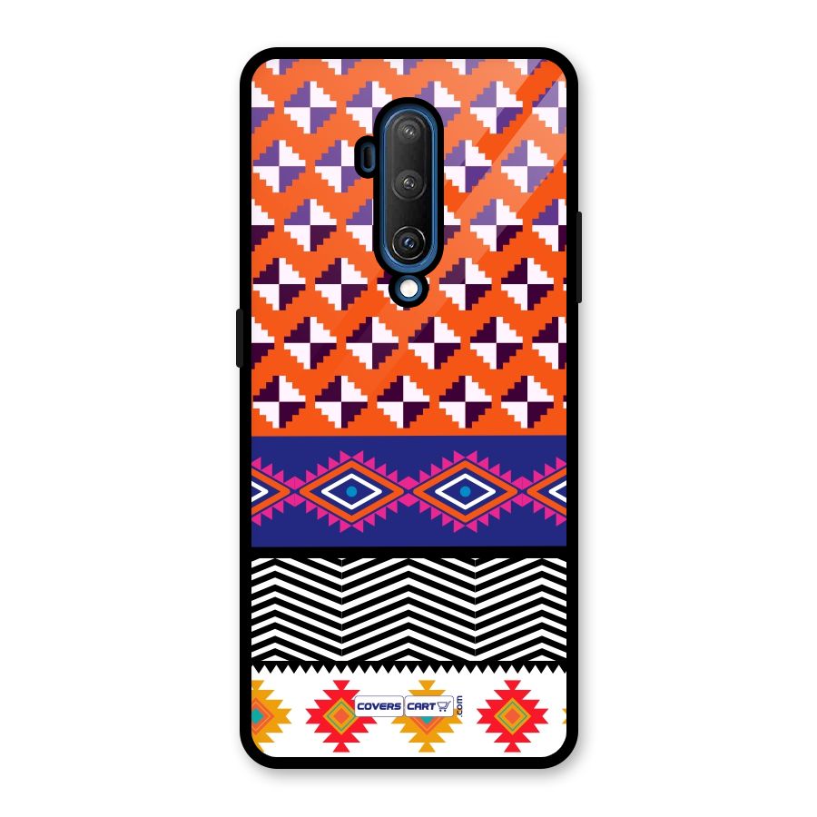 Mixed Pattern Aztec Glass Back Case for OnePlus 7T Pro