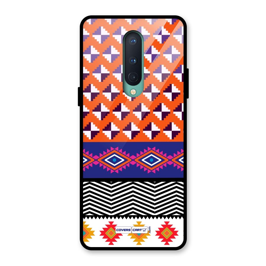 Mixed Pattern Aztec Glass Back Case for OnePlus 8
