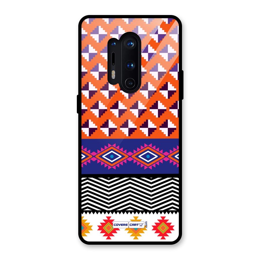 Mixed Pattern Aztec Glass Back Case for OnePlus 8 Pro
