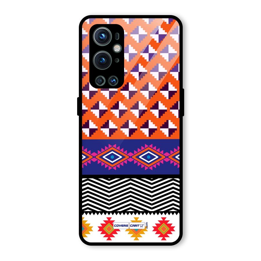 Mixed Pattern Aztec Glass Back Case for OnePlus 9 Pro