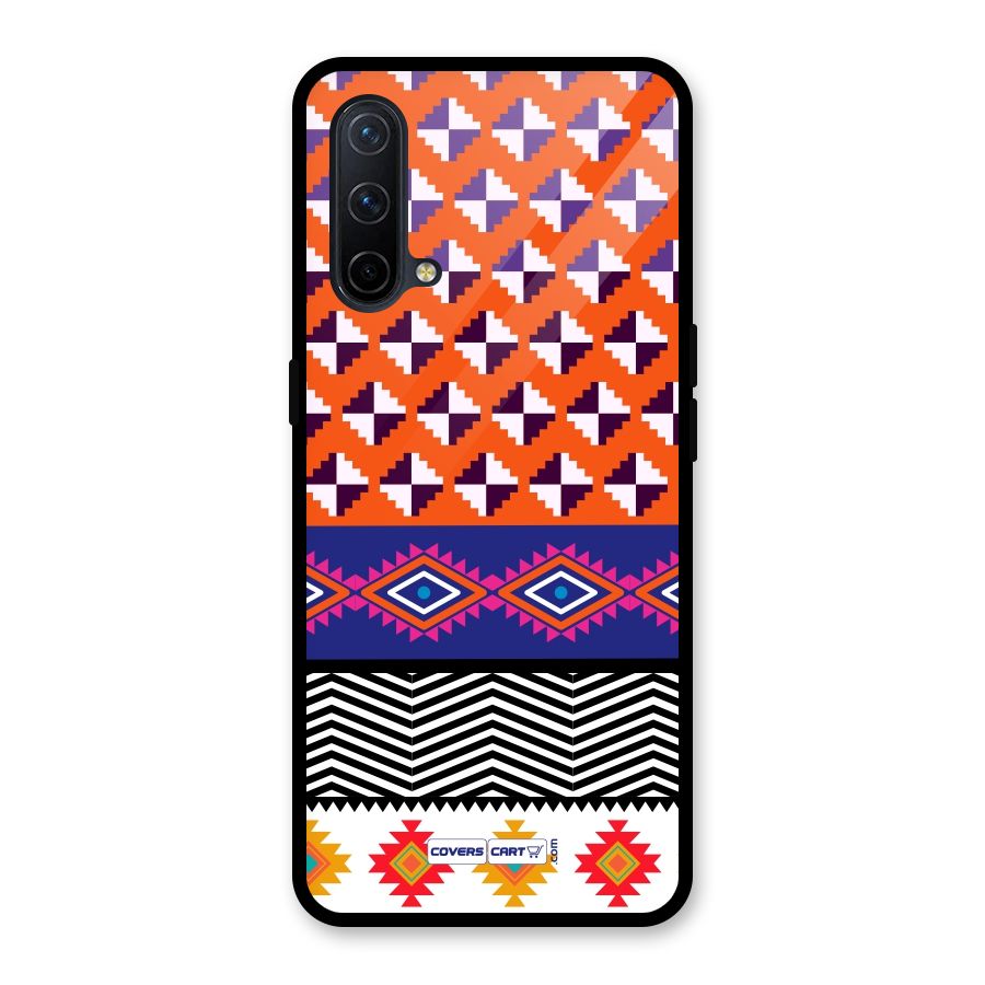 Mixed Pattern Aztec Glass Back Case for OnePlus Nord CE 5G