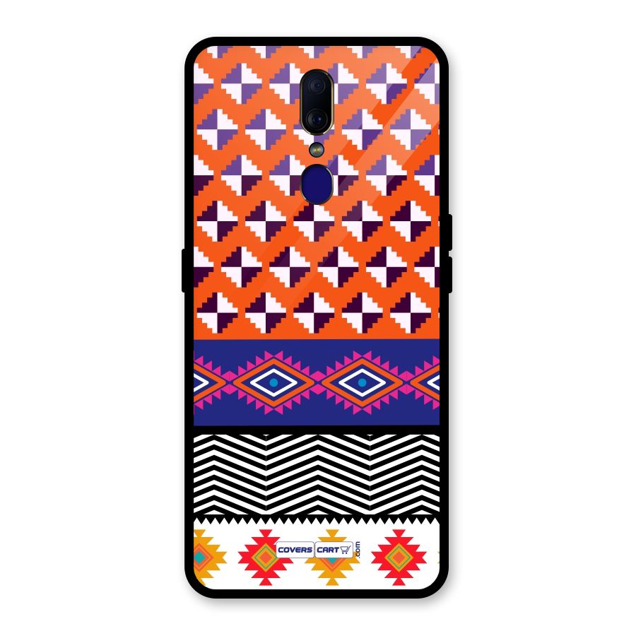 Mixed Pattern Aztec Glass Back Case for Oppo F11