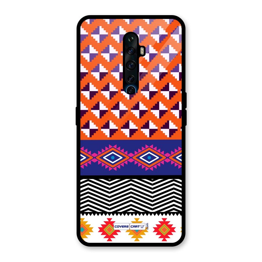 Mixed Pattern Aztec Glass Back Case for Oppo Reno2 Z