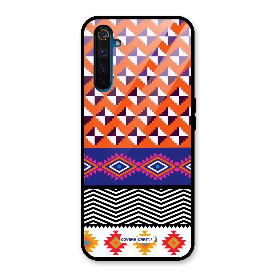 Mixed Pattern Aztec Glass Back Case for Realme 6 Pro