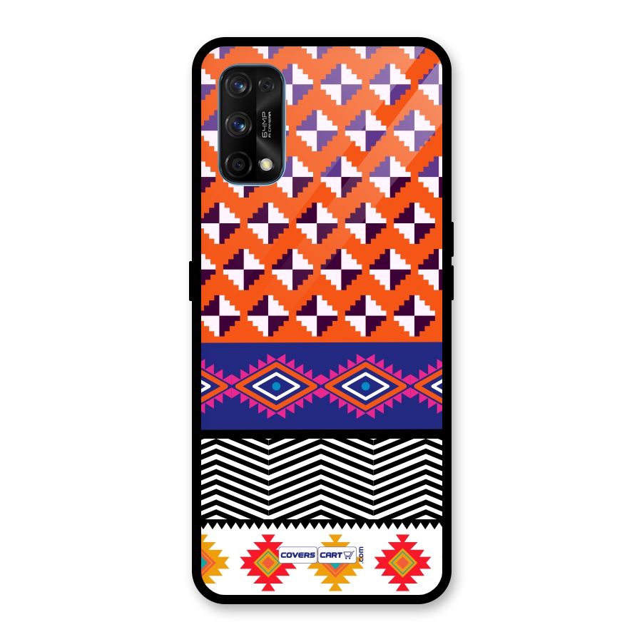 Mixed Pattern Aztec Glass Back Case for Realme 7 Pro