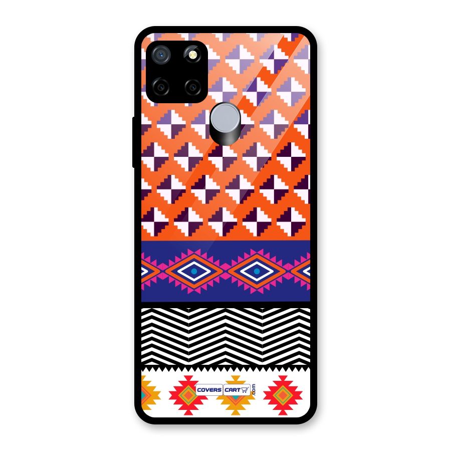 Mixed Pattern Aztec Glass Back Case for Realme C12