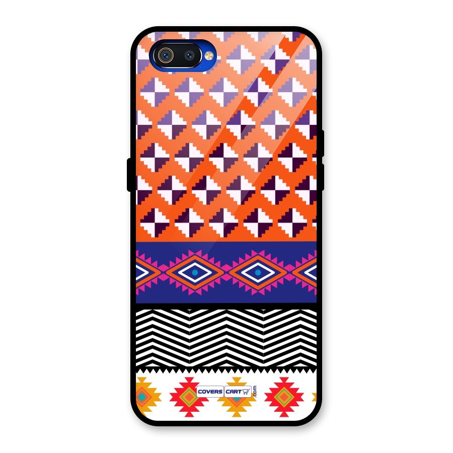 Mixed Pattern Aztec Glass Back Case for Realme C2