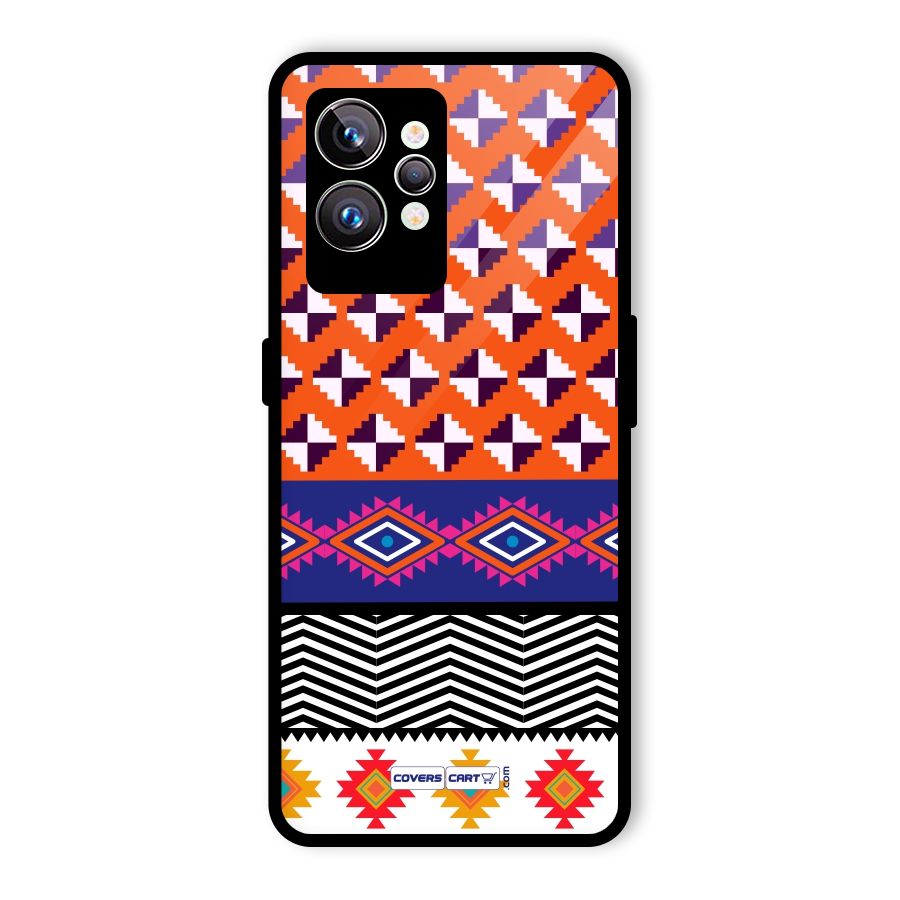 Mixed Pattern Aztec Glass Back Case for Realme GT2 Pro