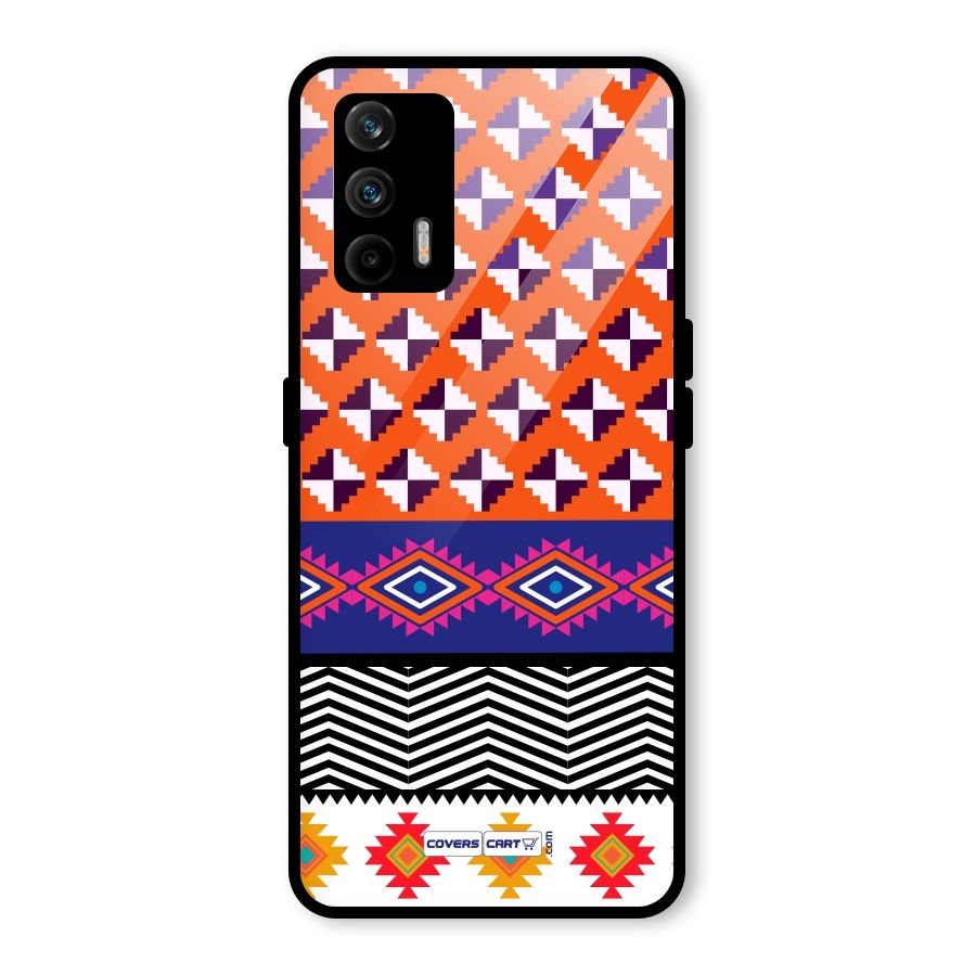 Mixed Pattern Aztec Glass Back Case for Realme GT 5G