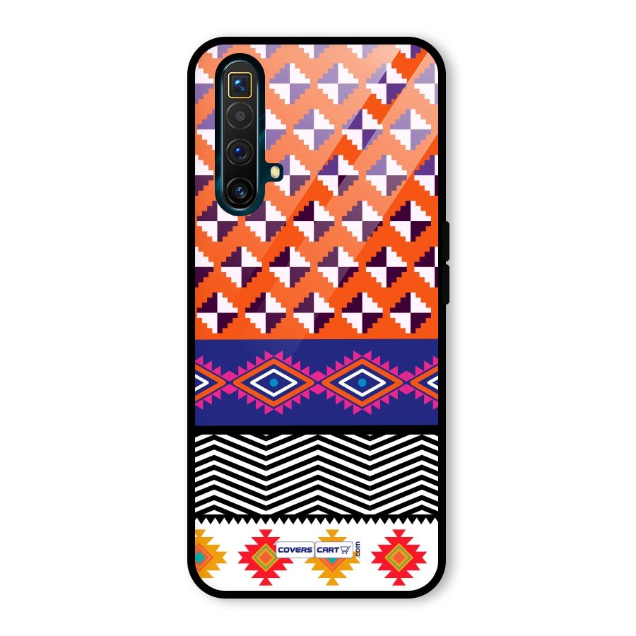 Mixed Pattern Aztec Glass Back Case for Realme X3 SuperZoom