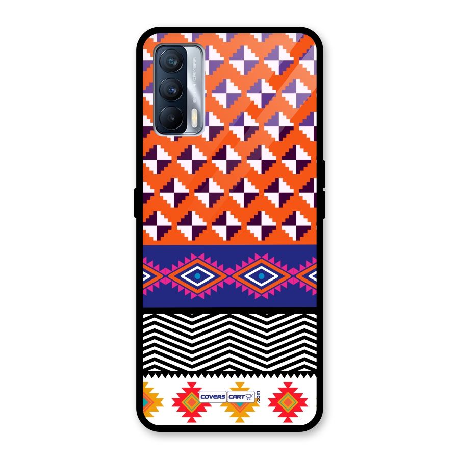 Mixed Pattern Aztec Glass Back Case for Realme X7