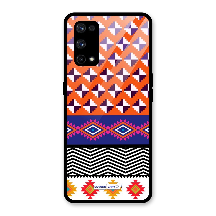 Mixed Pattern Aztec Glass Back Case for Realme X7 Pro