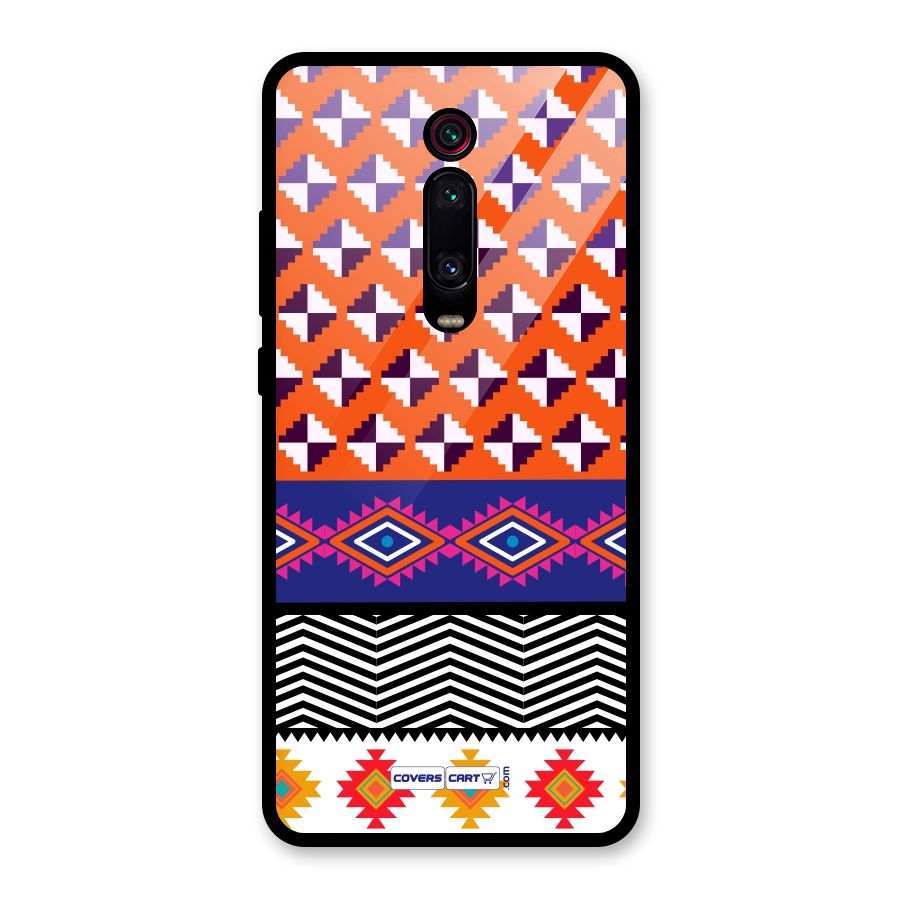 Mixed Pattern Aztec Glass Back Case for Redmi K20 Pro