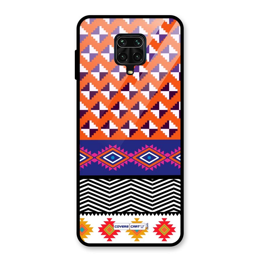 Mixed Pattern Aztec Glass Back Case for Redmi Note 10 Lite