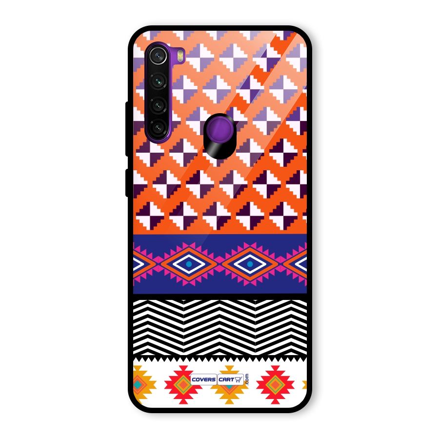 Mixed Pattern Aztec Glass Back Case for Redmi Note 8