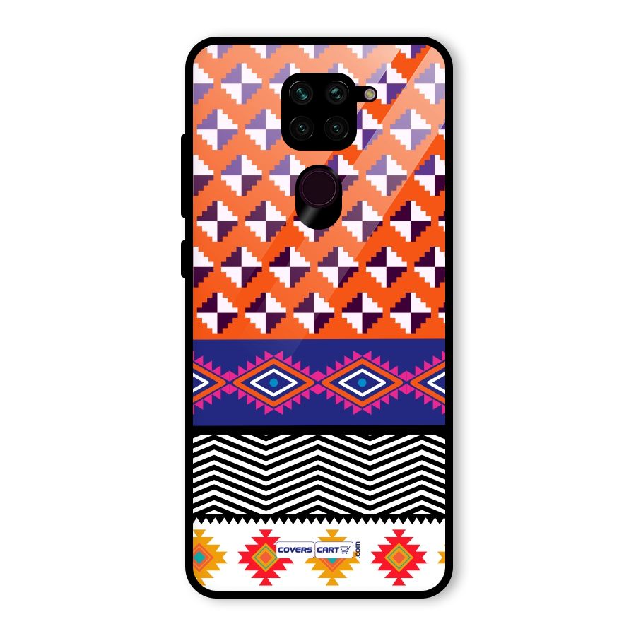 Mixed Pattern Aztec Glass Back Case for Redmi Note 9