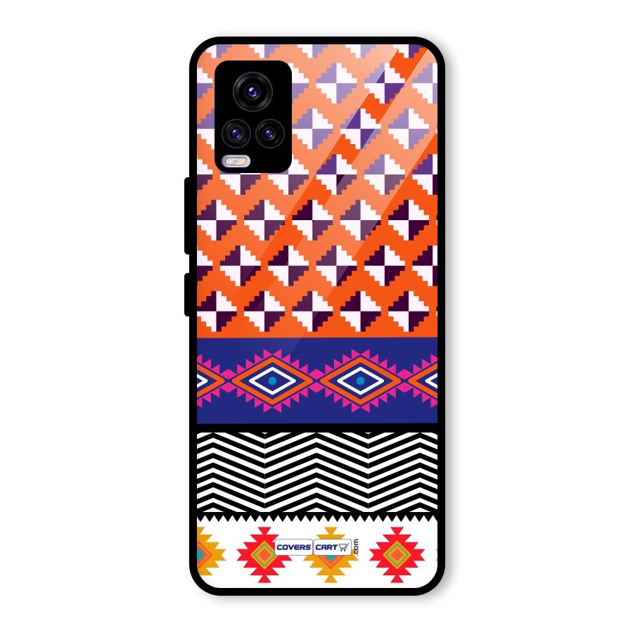 Mixed Pattern Aztec Glass Back Case for Vivo V20