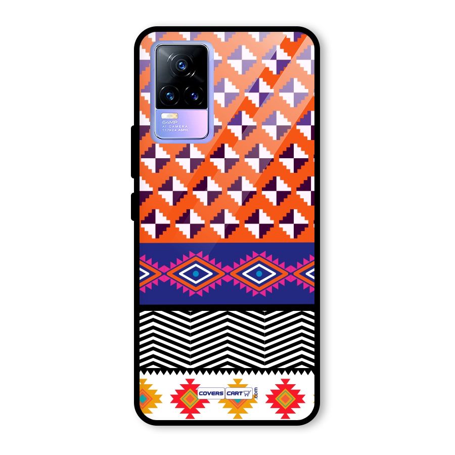 Mixed Pattern Aztec Glass Back Case for Vivo Y73