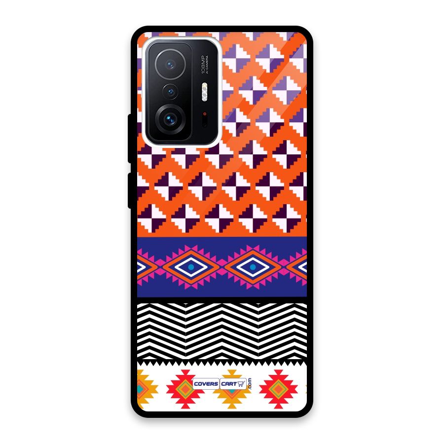 Mixed Pattern Aztec Glass Back Case for Xiaomi 11T Pro