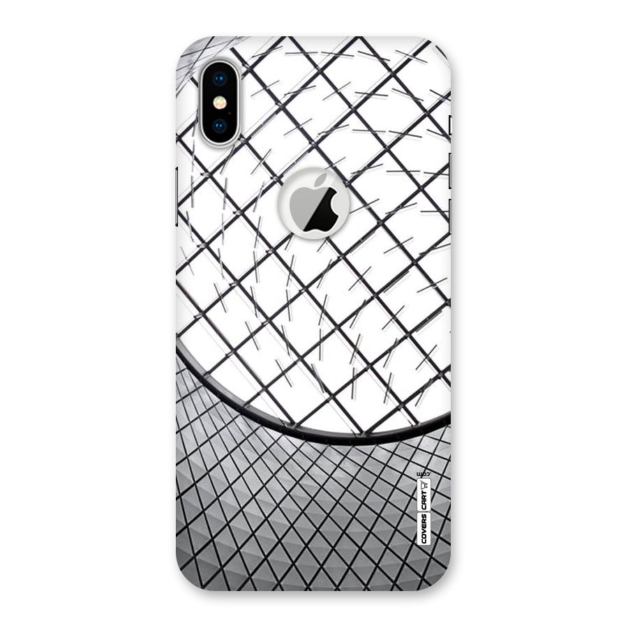 Modern Abstract Pattern Back Case for iPhone XS Logo Cut