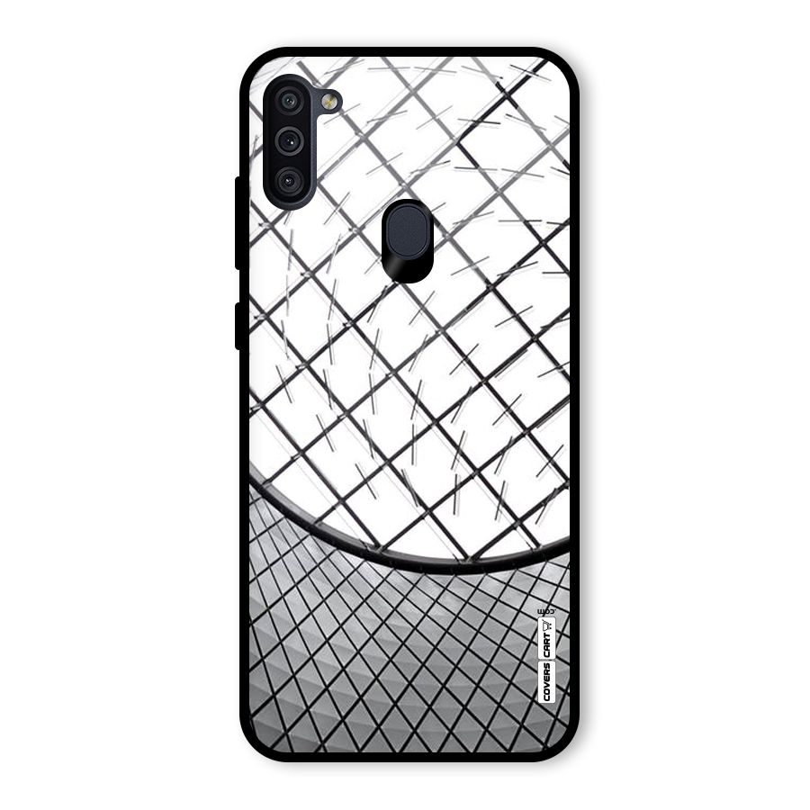 Modern Abstract Pattern Glass Back Case for Galaxy M11