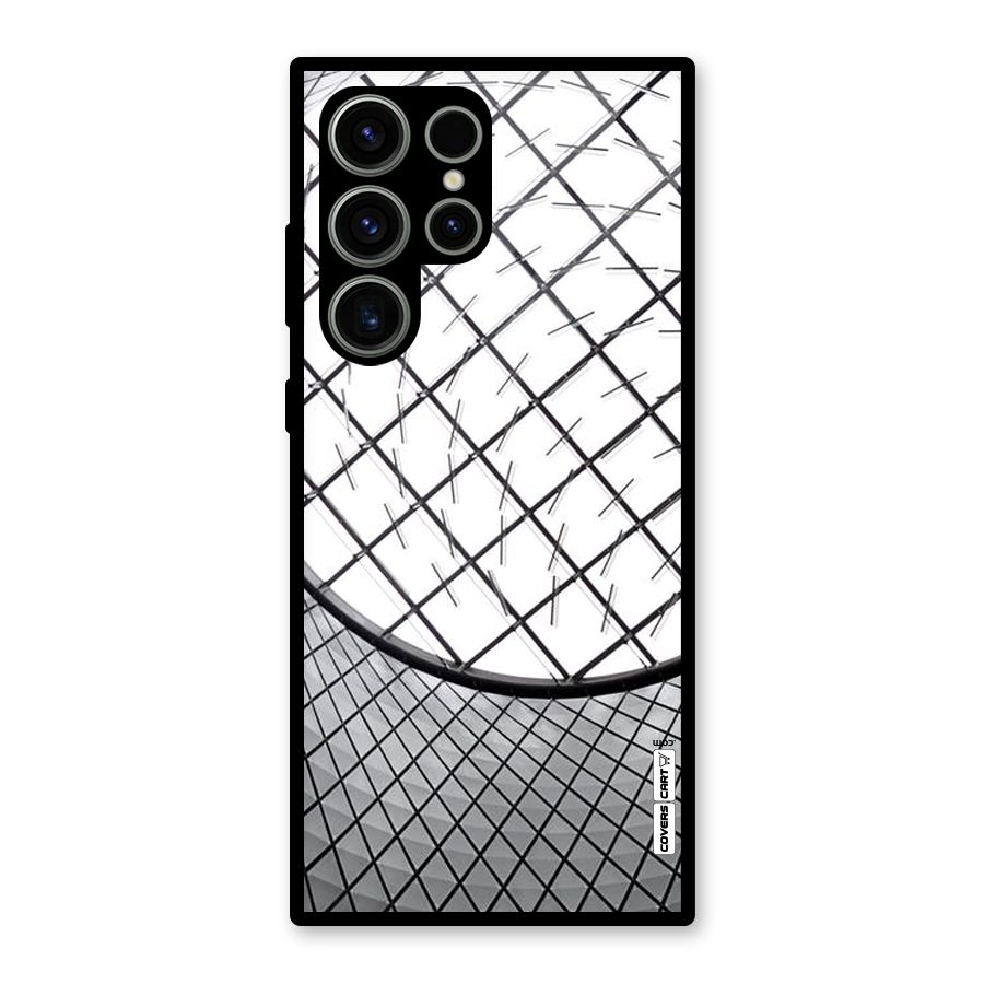 Modern Abstract Pattern Glass Back Case for Galaxy S23 Ultra