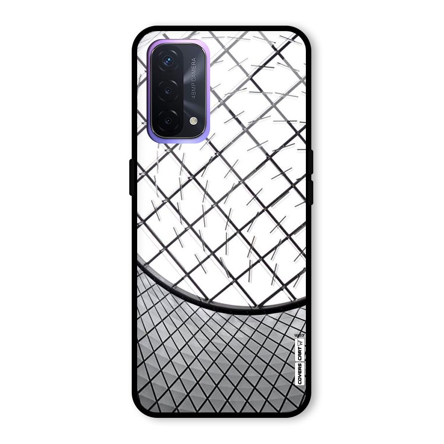 Modern Abstract Pattern Glass Back Case for Oppo A74 5G