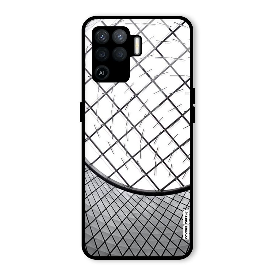 Modern Abstract Pattern Glass Back Case for Oppo F19 Pro