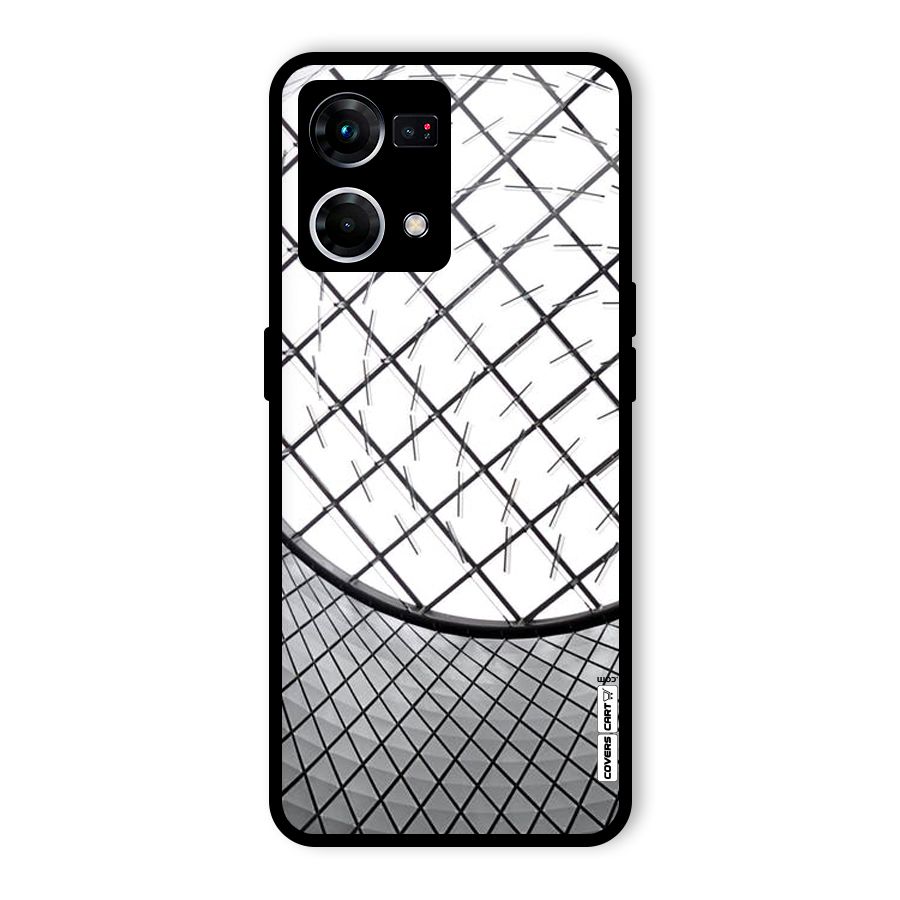 Modern Abstract Pattern Glass Back Case for Oppo F21 Pro 4G