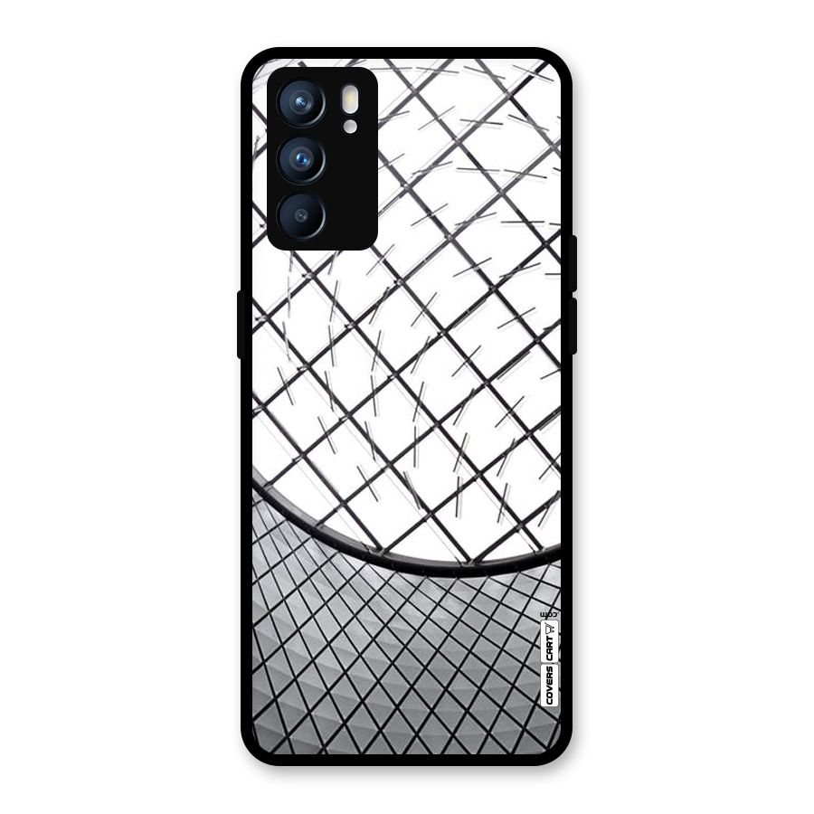 Modern Abstract Pattern Glass Back Case for Oppo Reno6 5G