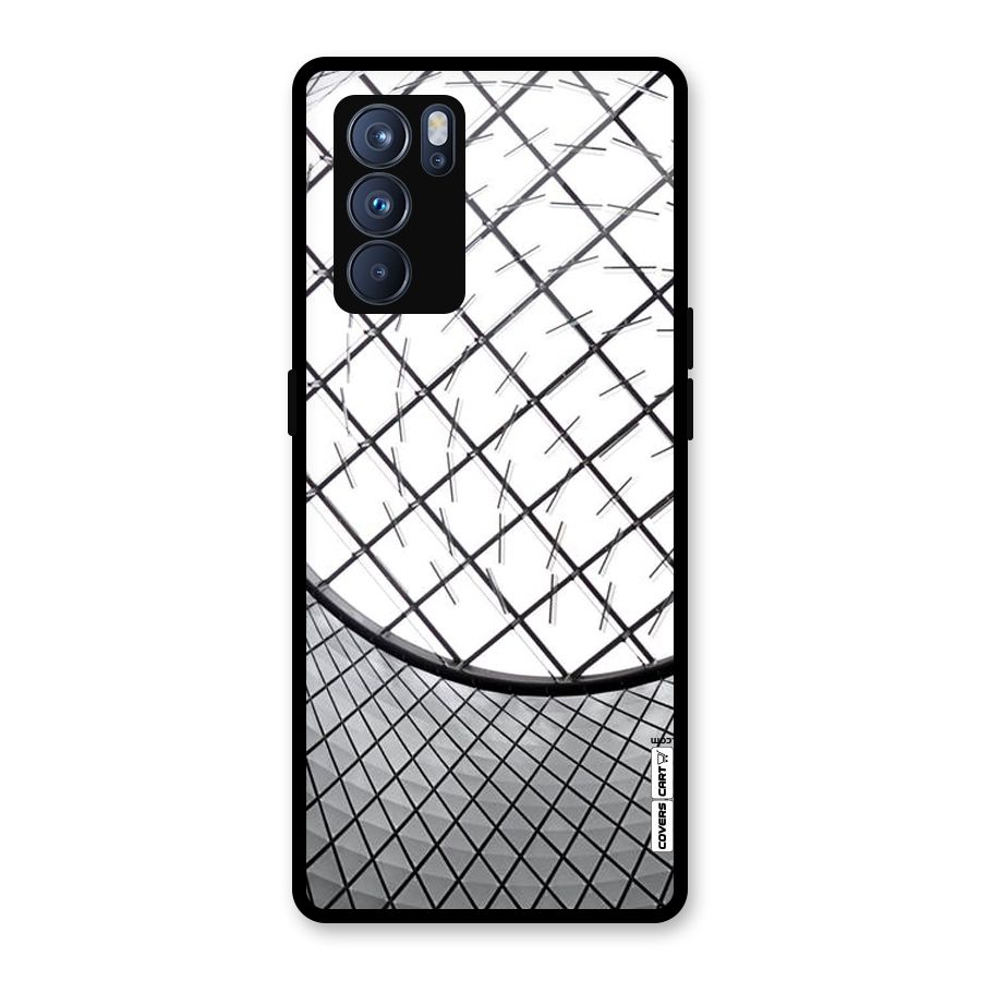 Modern Abstract Pattern Glass Back Case for Oppo Reno6 Pro 5G