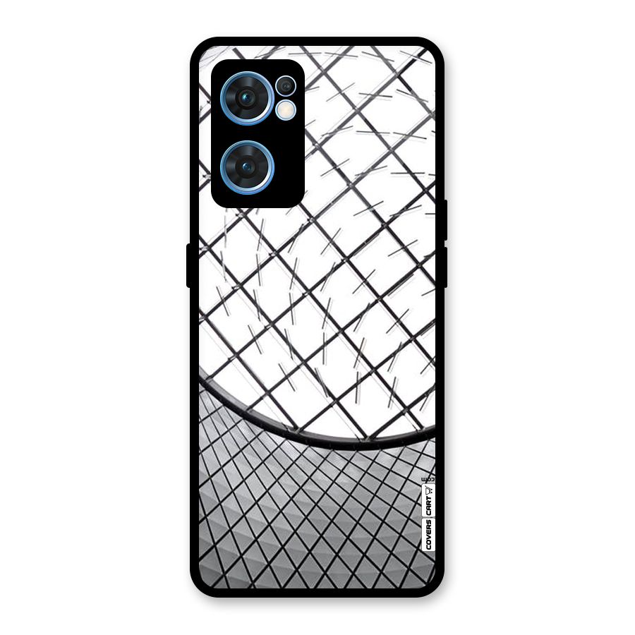 Modern Abstract Pattern Glass Back Case for Oppo Reno7 5G