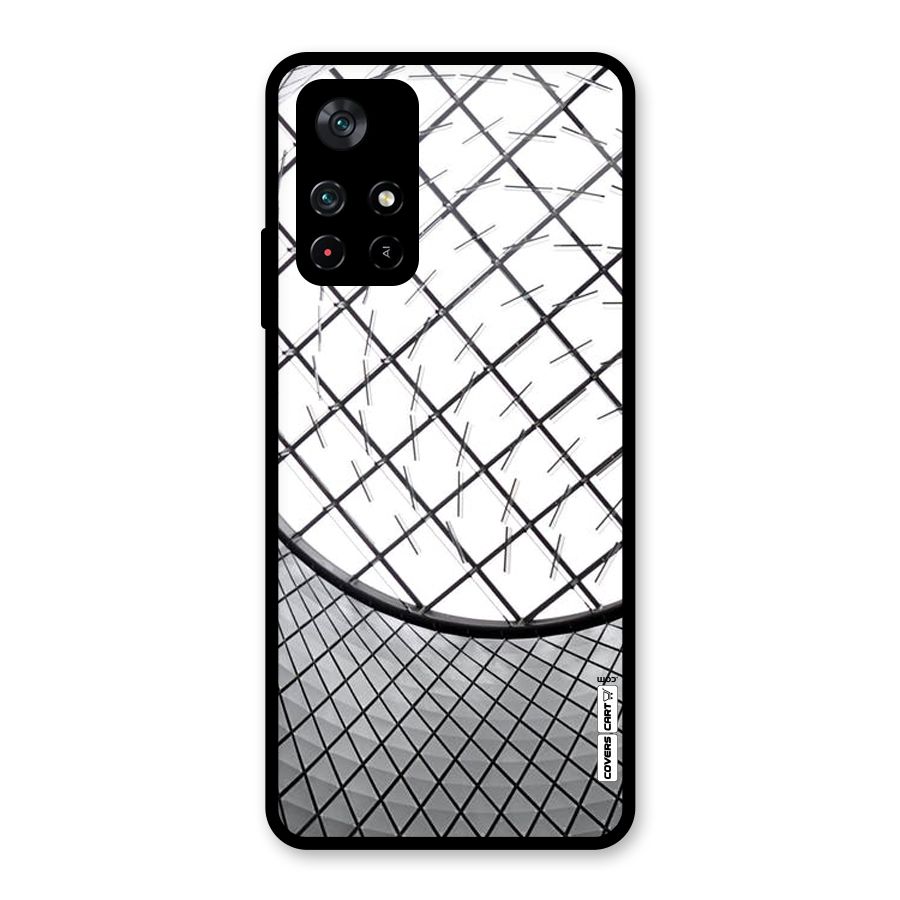 Modern Abstract Pattern Glass Back Case for Poco M4 Pro 5G
