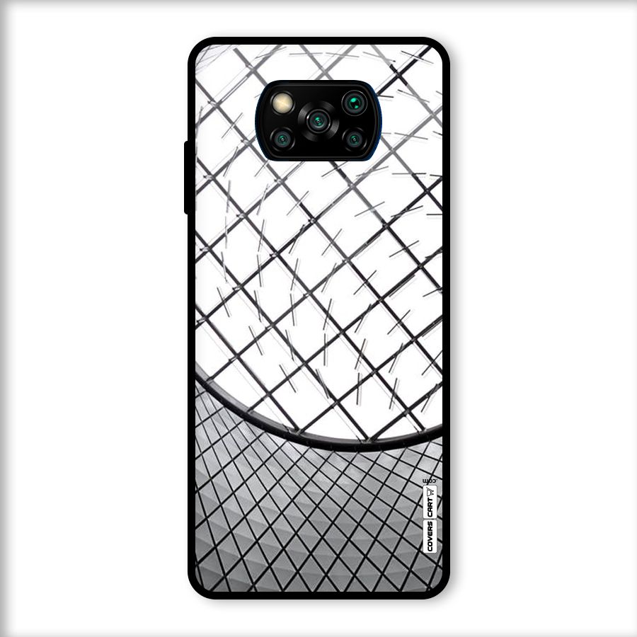 Modern Abstract Pattern Glass Back Case for Poco X3