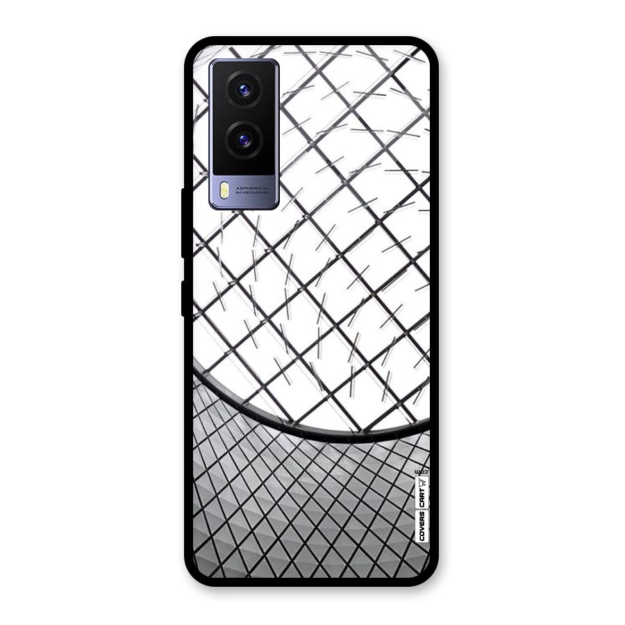 Modern Abstract Pattern Glass Back Case for Vivo V21e 5G