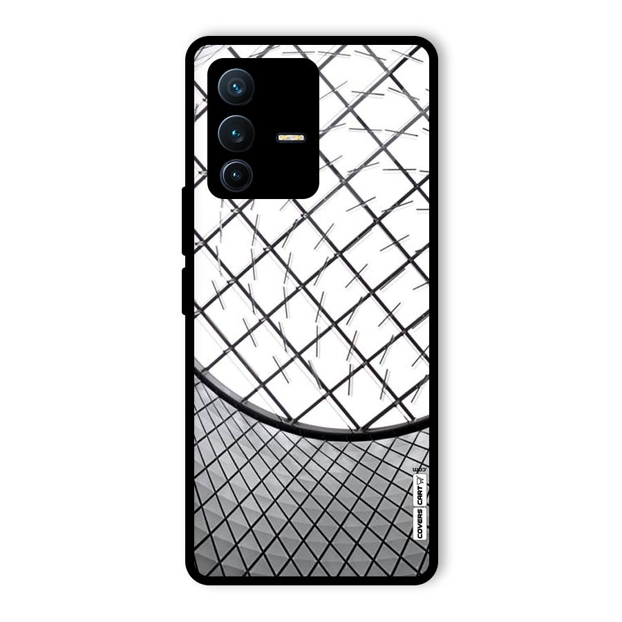 Modern Abstract Pattern Glass Back Case for Vivo V23 Pro